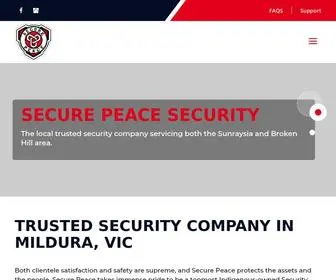 Securepeace.com.au(Secure Peace Security) Screenshot