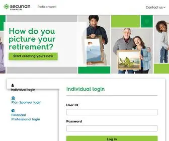 Securianretirementcenter.com(Retirement Solutions) Screenshot
