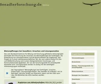 Seeadlerforschung.de(Bleivergiftungen bei Seeadlern) Screenshot