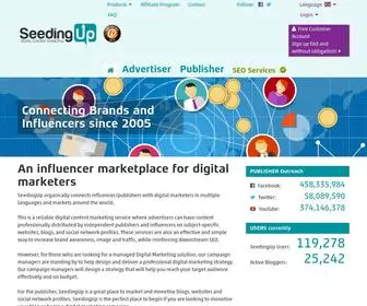 Seedingup.com(Blog and Influencer Marketing at SeedingUp connects) Screenshot