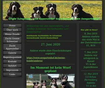 Seegartenhof.de(Große Schweizer Sennenhunde vom Seegartenhof) Screenshot