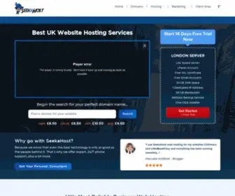 Seekahost.co.uk(UK Web Hosting Services) Screenshot