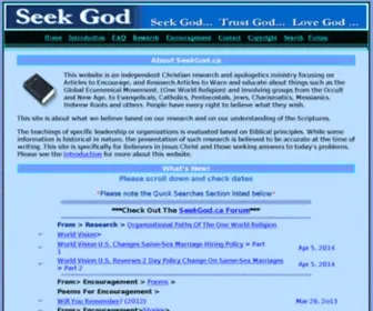 Seekgod.ca(Seek God.ca) Screenshot