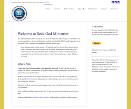 Seekgod.com(Seek God Ministries) Screenshot