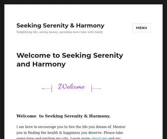 Seekingserenityandharmony.com(Seeking Serenity and Harmony) Screenshot