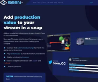 Seen.gg(/ streaming assets and tools that adapt to your channel) Screenshot