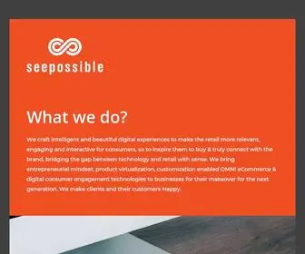 Seepossible.com(Intelligent Commerce & Beautiful Digital Experiences for Brands) Screenshot