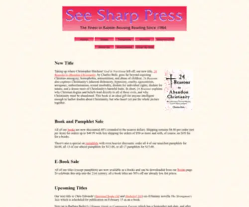 Seesharppress.com(See Sharp Press) Screenshot
