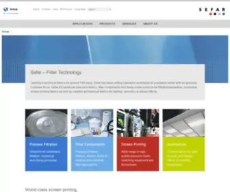 Sefar.com(World-class screen printing, filtration & architectural solutions) Screenshot