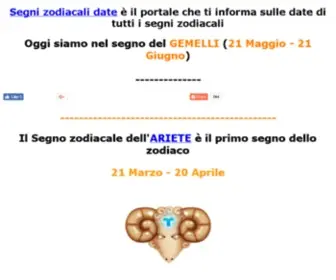 Segnizodiacalidate.it(Segni zodiacali date) Screenshot