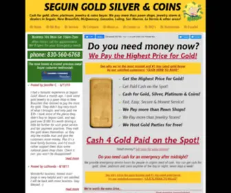 Seguingold.com(Cash for Gold Seguin) Screenshot
