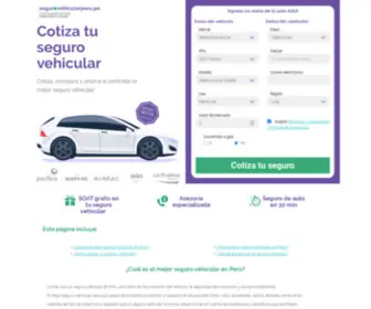 Segurovehicularperu.pe(Cotiza tu seguro vehicular  ) Screenshot