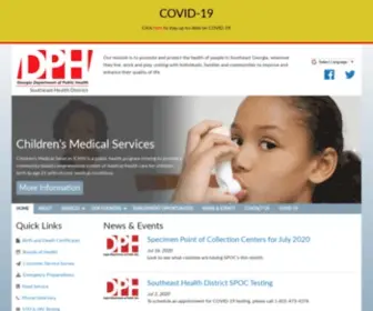 Sehdph.org(Southeast Health District) Screenshot