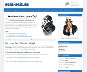 Seid-Seit.de(Der Unterschied zwischen 'seit' und 'seid' mit Übungen) Screenshot