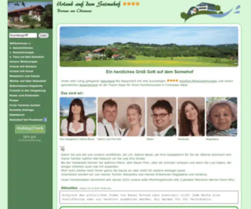 Seimehof.de(Startseite Urlaub auf dem Bauernhof) Screenshot