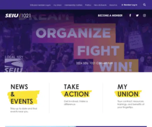 Seiu1021.org(SEIUService Employees International Union) Screenshot