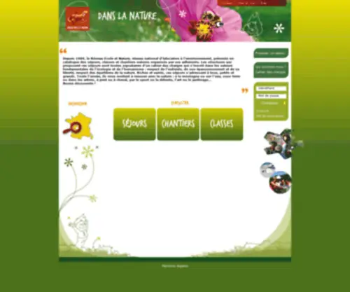 Sejoursnature.org(Dans la nature) Screenshot