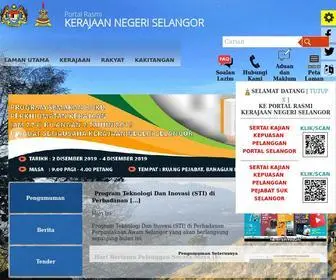 Selangor.gov.my(Portal Kerajaan Negeri Selangor Darul Ehsan) Screenshot