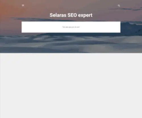 Selaras-Seoexpert.blogspot.com(Selaras Seoexpert) Screenshot
