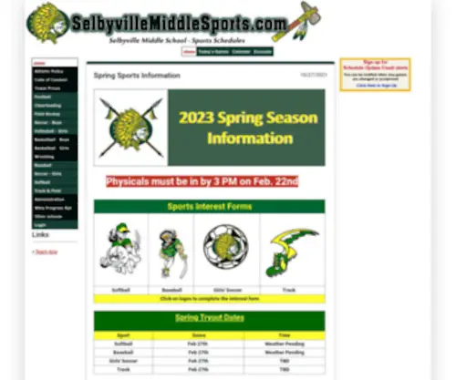 Selbyvillemiddlesports.com(Selbyville MS) Screenshot