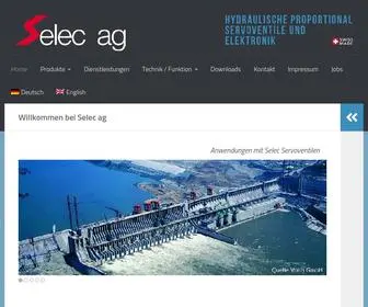 Selec.ch(Hydraulische proportional Servoventile & Elektronik von Selec) Screenshot