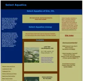 Selectaquatics.com(Select Aquatics) Screenshot