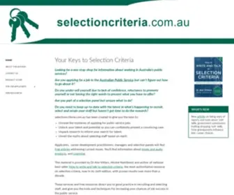 Selectioncriteria.com.au(Your Keys to Selection Criteria) Screenshot