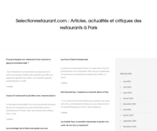 Selectionrestaurant.com(Restaurants à Paris) Screenshot