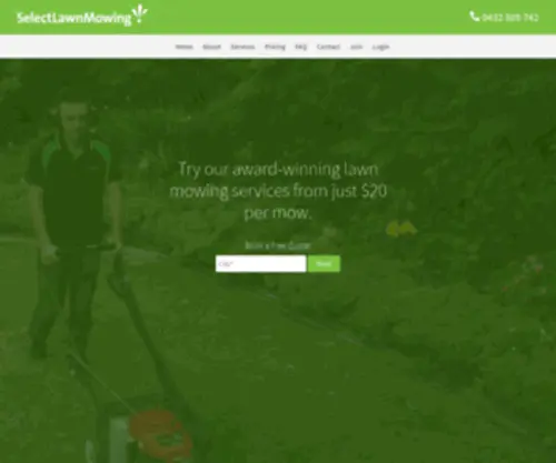 Selectlawnmowing.com.au(Select Lawn Mowing) Screenshot