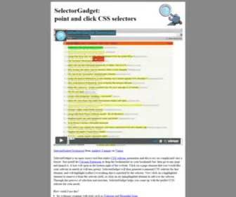 Selectorgadget.com(Point and click CSS selectors) Screenshot