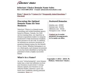 Selectorschoice.com(Selectors&#039; Choice Domain Name Sales) Screenshot