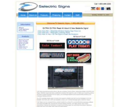 Selectricsigns.com(Electronic Signs and LED Displays by Selectric Signs) Screenshot