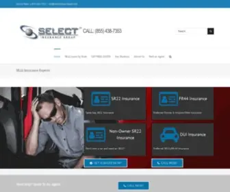 Selectsr22Insurance.com(Select insurance group) Screenshot