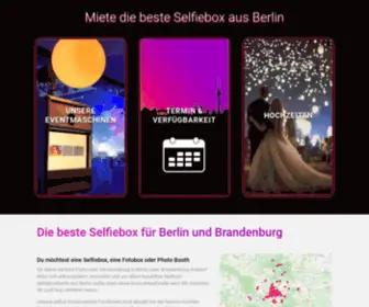 Selfieboxberlin.de(Miete die Selfiebox in Berlin und Brandenburg vom Profi der Hauptstadt) Screenshot