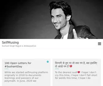 Selfmusing.com(Sushant Singh Rajput) Screenshot