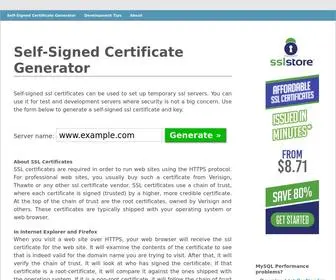 Selfsignedcertificate.com(Generate a self) Screenshot