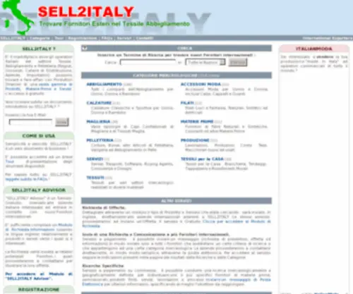 Sell2Italy.com(Fornitori internazionali del tessile abbigliamento pelletteria) Screenshot