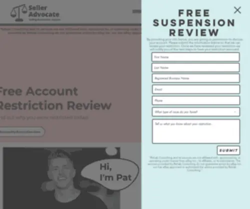 Selleradvocate.com(Seller Restriction Experts) Screenshot