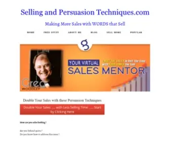 Sellingandpersuasiontechniques.com(Persuasion techniques and selling techniques to boost your income and influence) Screenshot