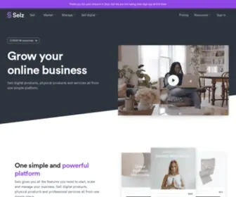 Selz.com(The Ecommerce Platform for growing businesses) Screenshot