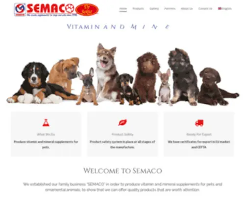 Semaco.biz(Dr Sekiz vitamin and mineral supplements for pets) Screenshot