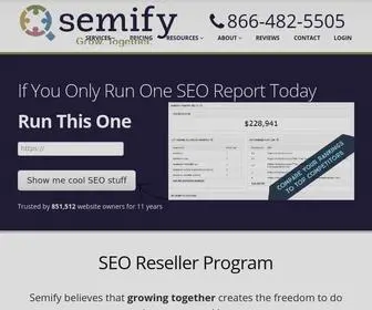 Semify.com(Enterprise White Label Digital Marketing Agency Partner) Screenshot