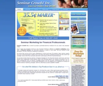 Seminarcrowds.com(Postcard Mailing for Financial Seminars) Screenshot
