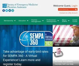 Sempa.org(Society of Emergency Physician Assistants) Screenshot