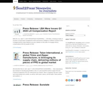 Send2Pressnewswire.com(Send2Press for Journalists) Screenshot