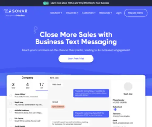 Sendsonar.com(Business SMS & Text Messaging) Screenshot