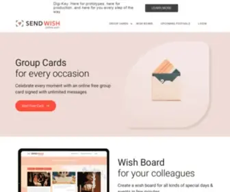 Sendwishonline.com(Group Greeting Cards & Invitation Templates) Screenshot