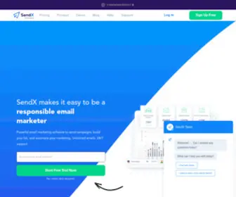 Sendx.io(SendX is an email marketing software) Screenshot