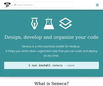 Senecajs.org(A microservices toolkit for Node.js) Screenshot