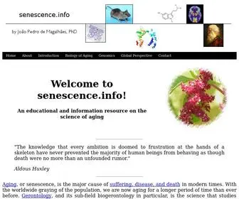 Senescence.info(Longevity and the Biology of Aging) Screenshot